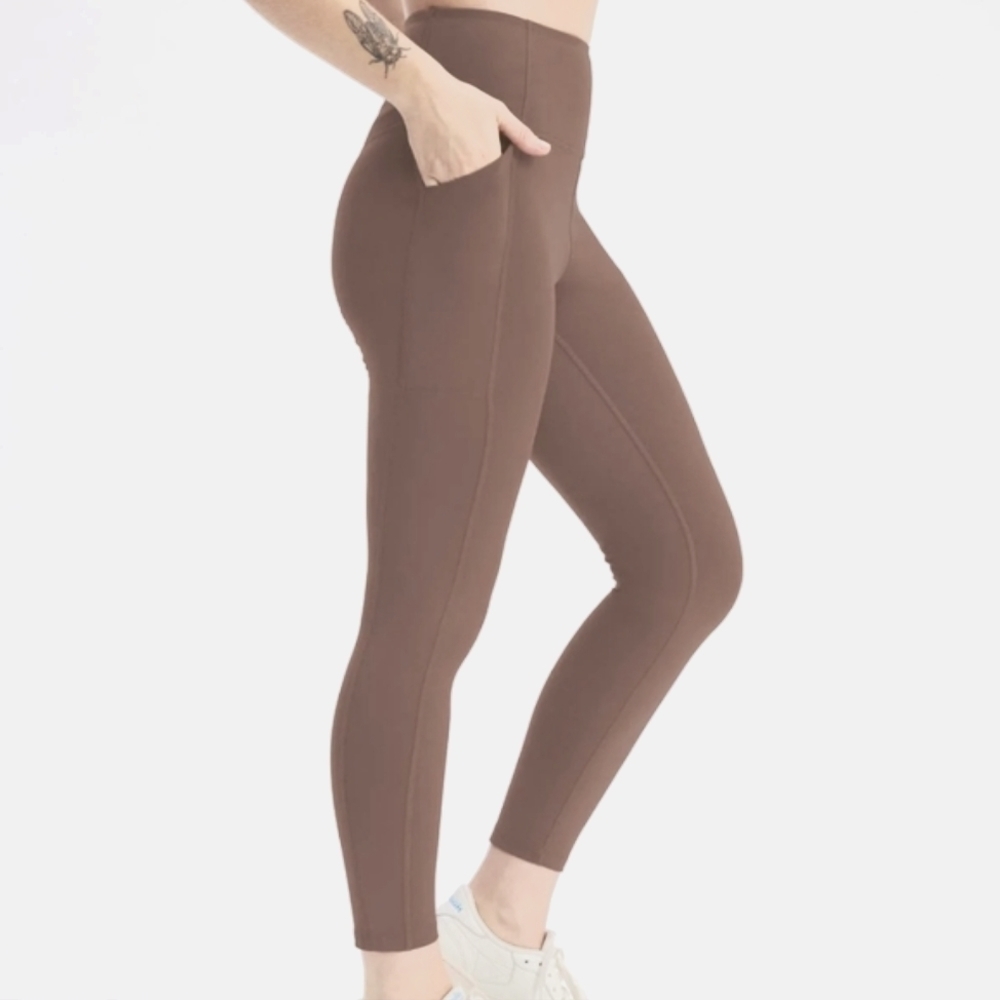 Girlfriend Collective Compressive Pocket Leggings Storm Brown Women's Small